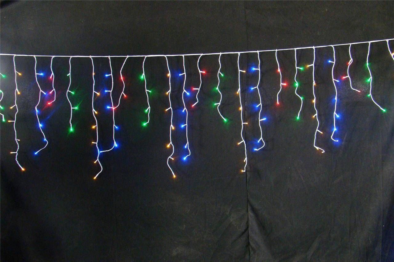 MULTICOLOUR 120 LED Christmas Icicle Lights 2.5m