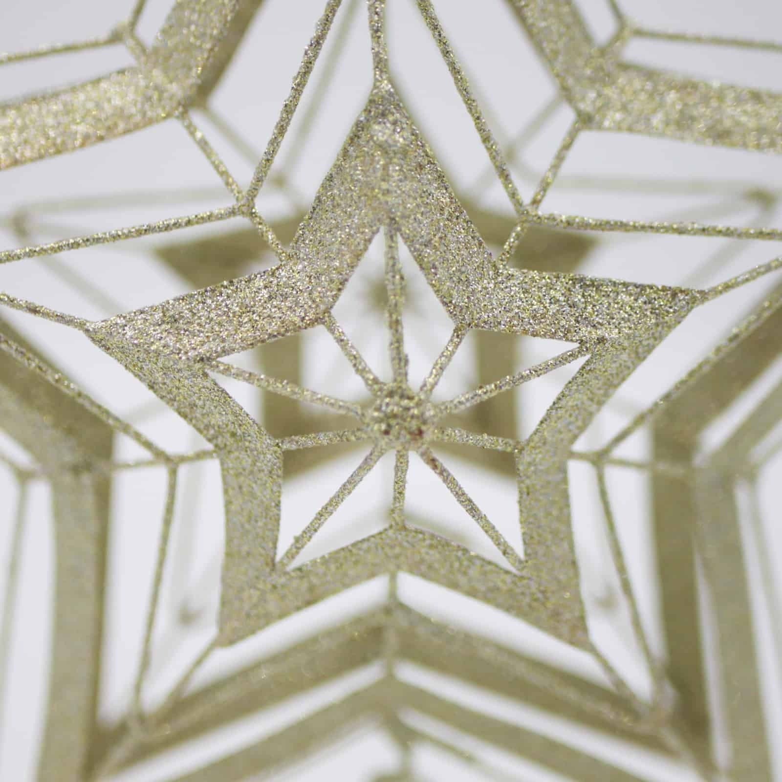 CHAMPAGNE GLITTER TREE TOPPER STAR  215mm