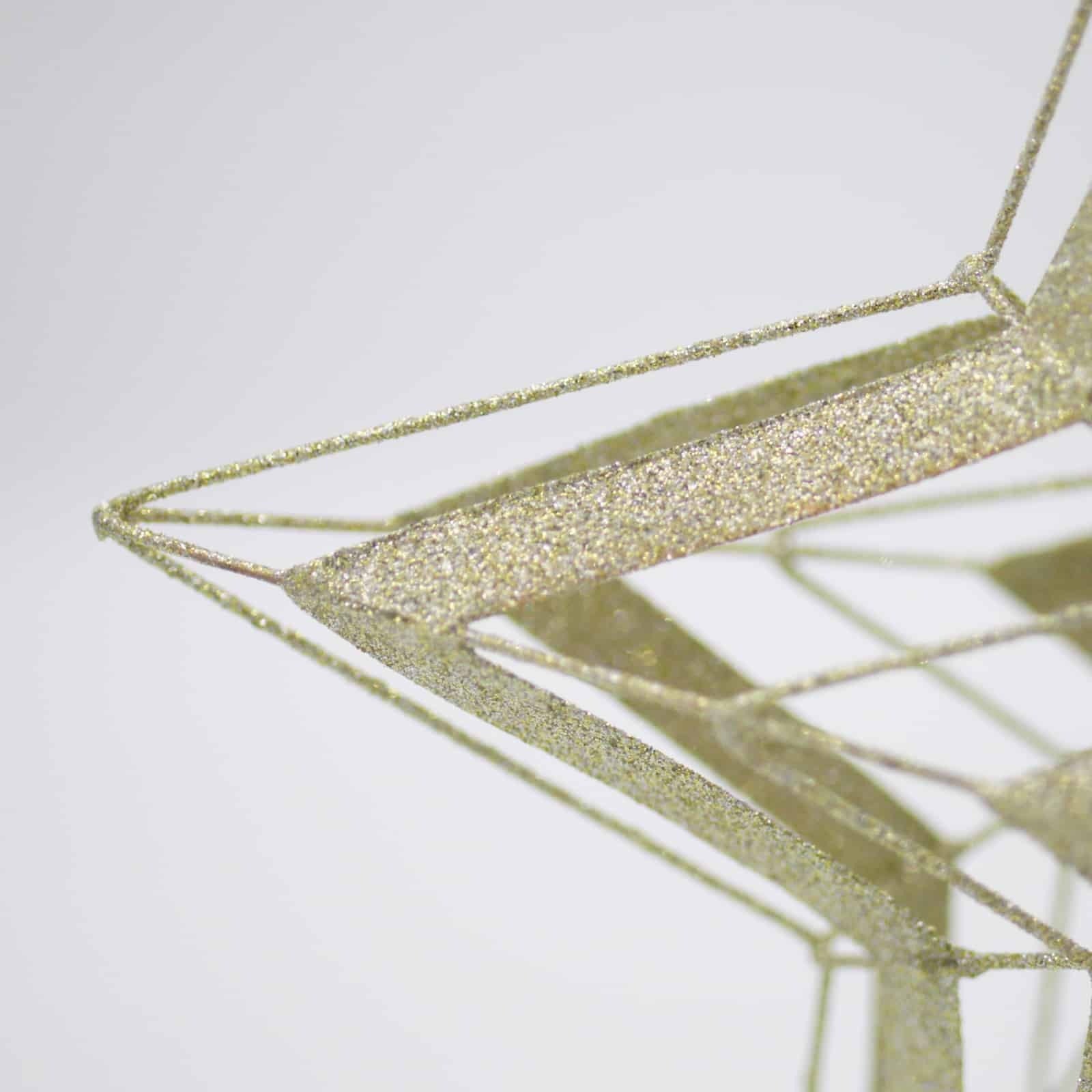 CHAMPAGNE GLITTER TREE TOPPER STAR  215mm