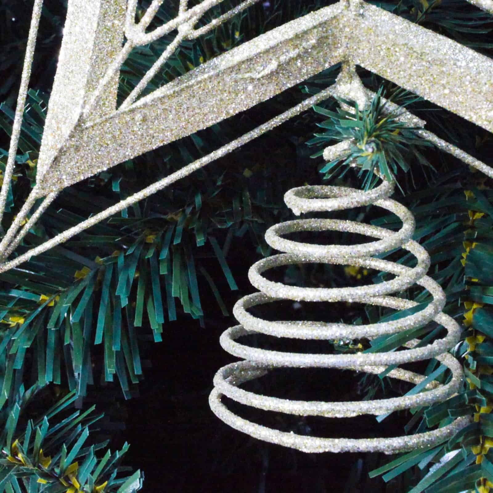 CHAMPAGNE GLITTER TREE TOPPER STAR  215mm
