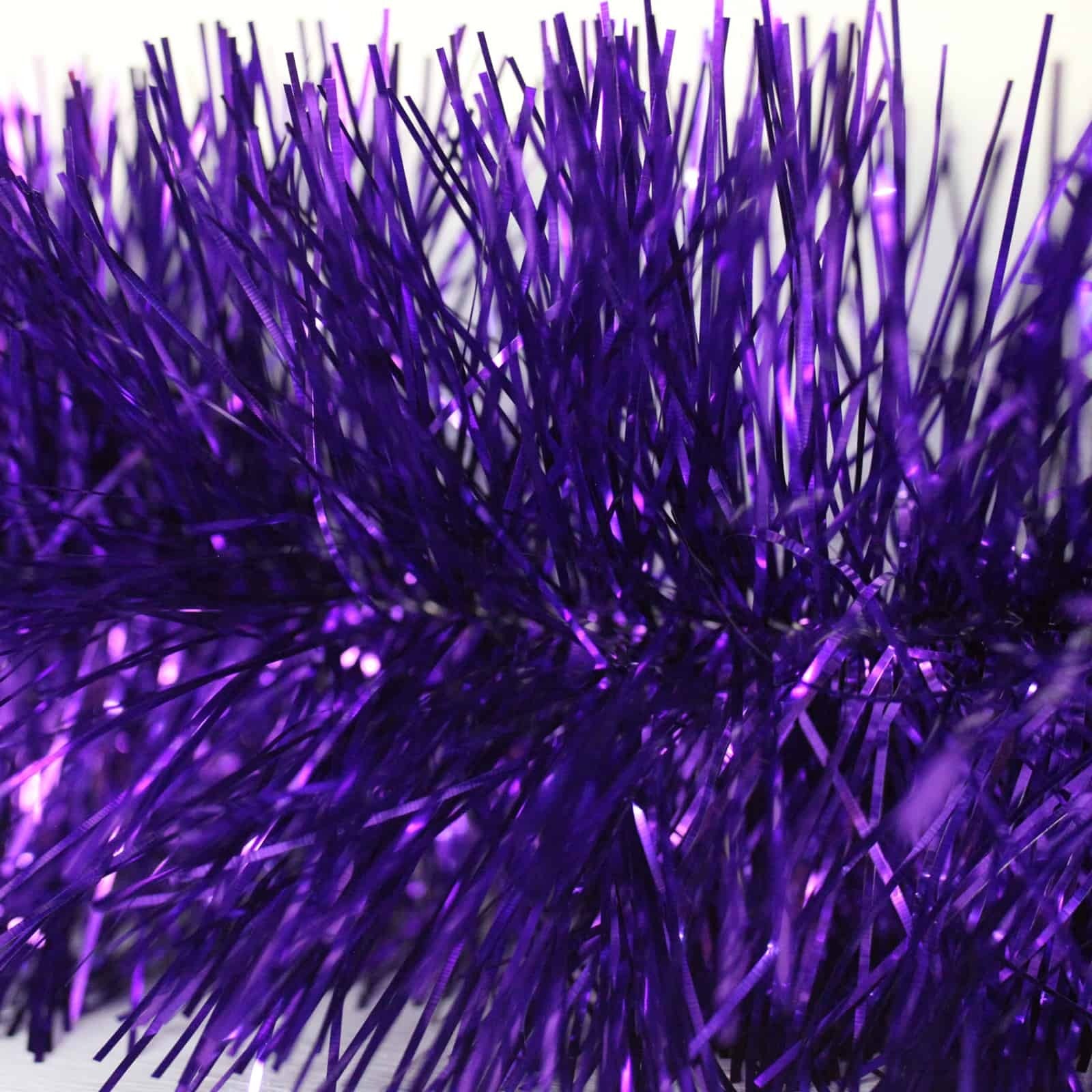2.5m PURPLE Christmas Tinsel 100mm wide
