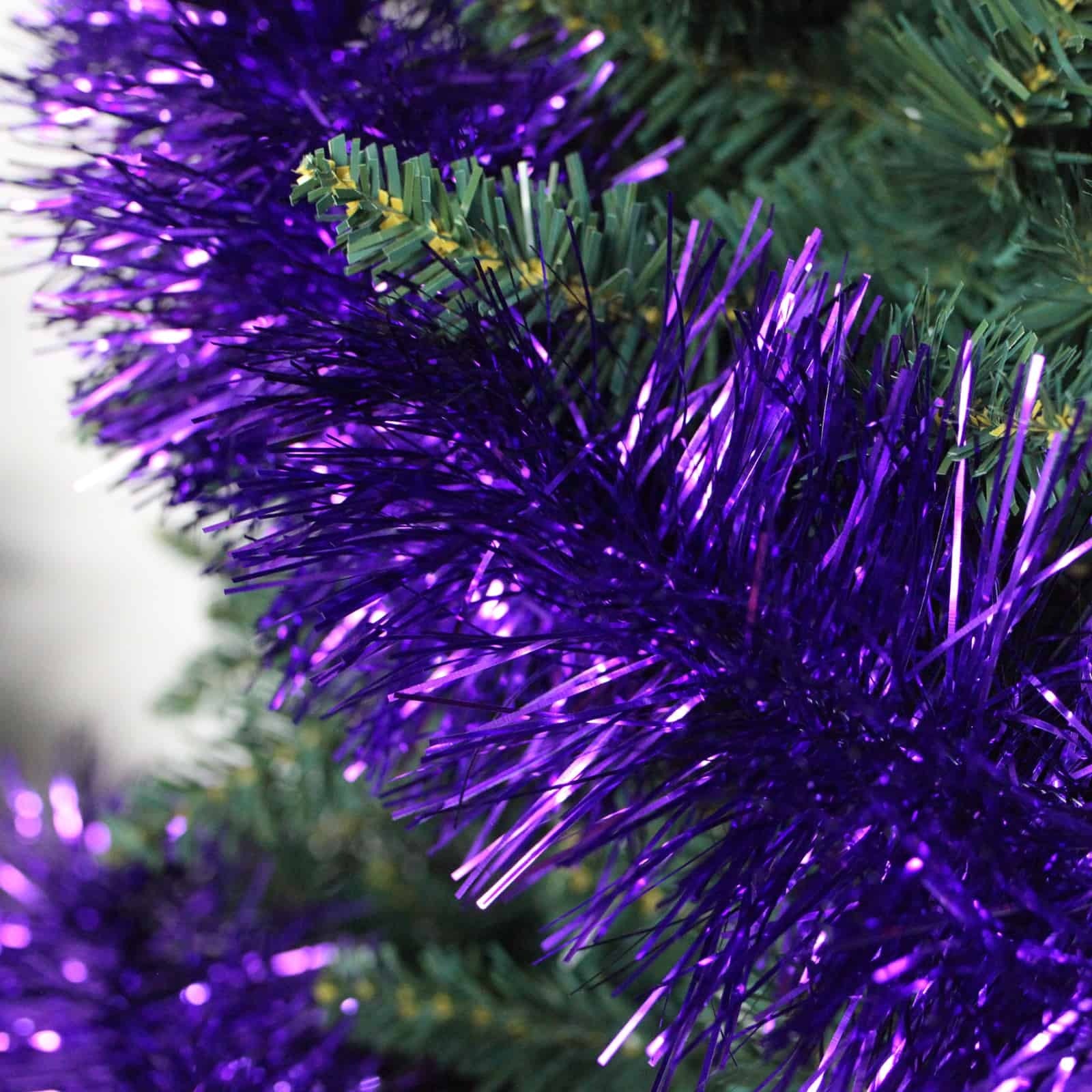 2.5m PURPLE Christmas Tinsel 100mm wide