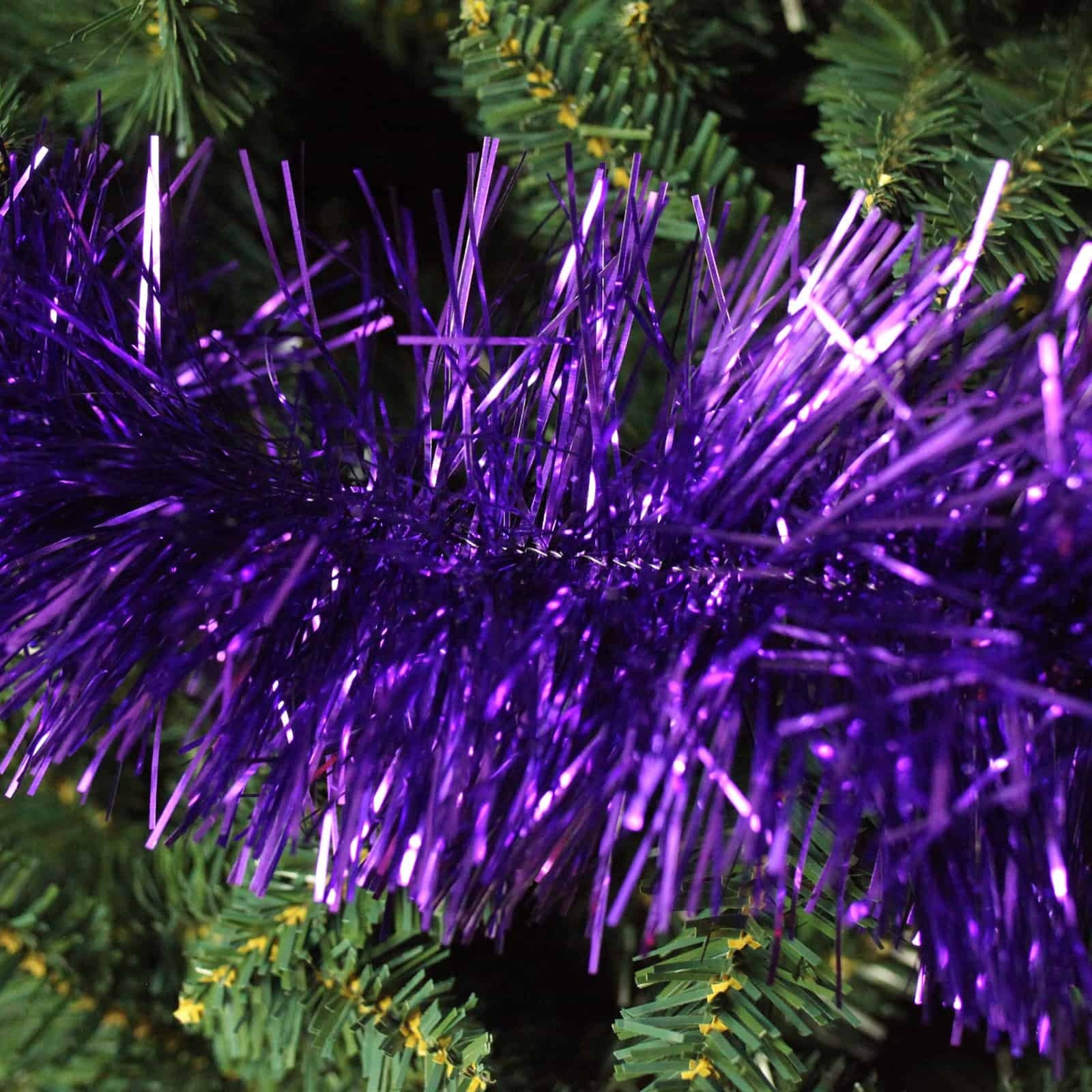 2.5m PURPLE Christmas Tinsel 100mm wide
