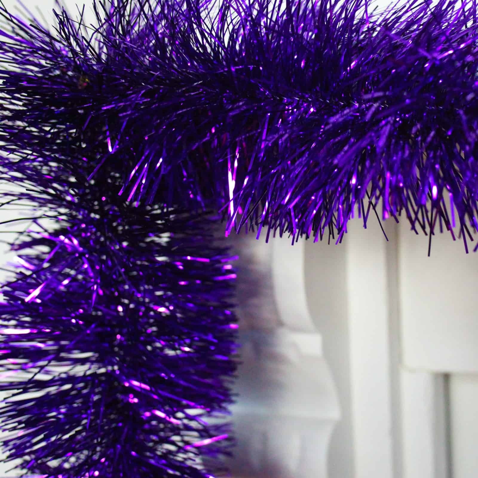 2.5m PURPLE Christmas Tinsel 100mm wide