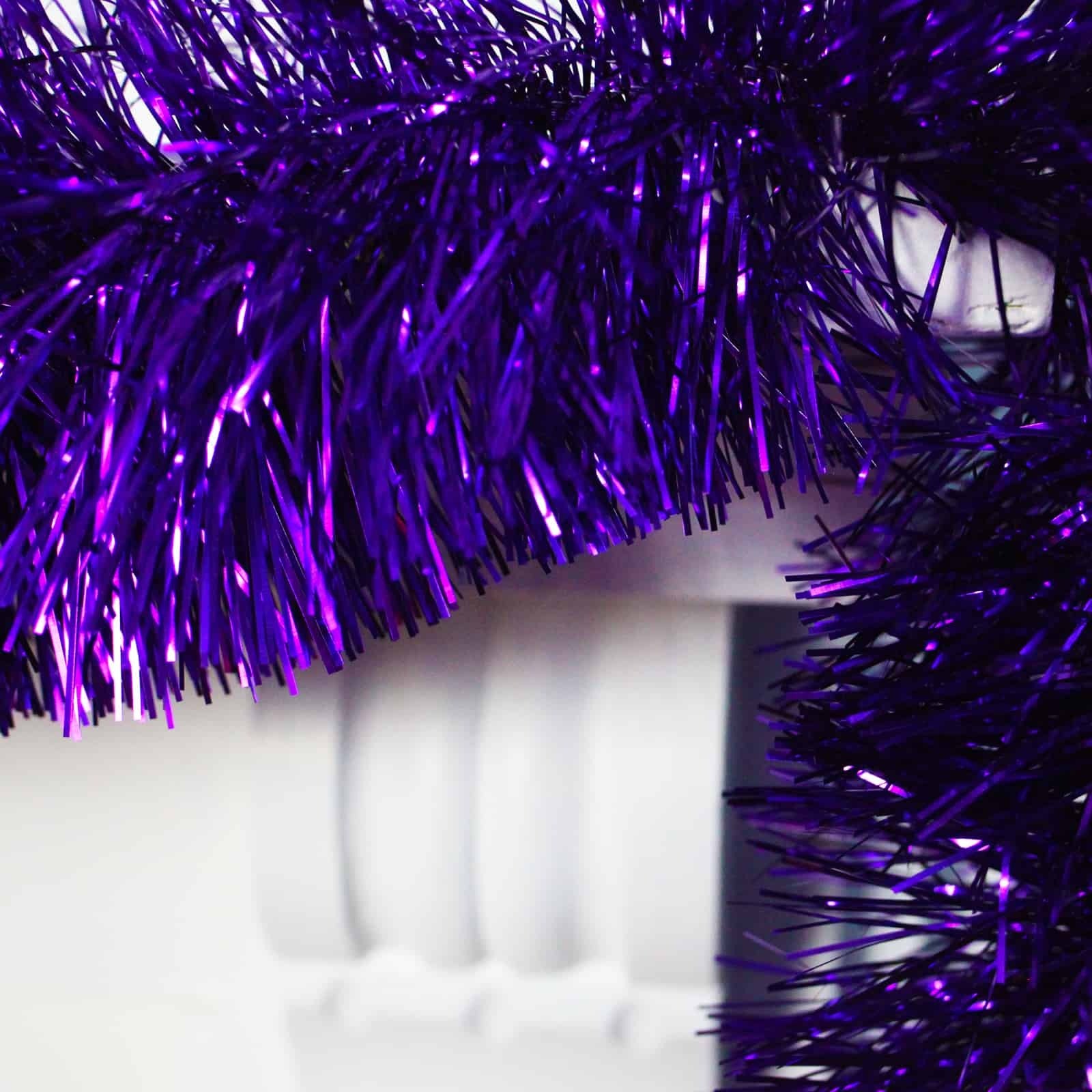 2.5m PURPLE Christmas Tinsel 100mm wide