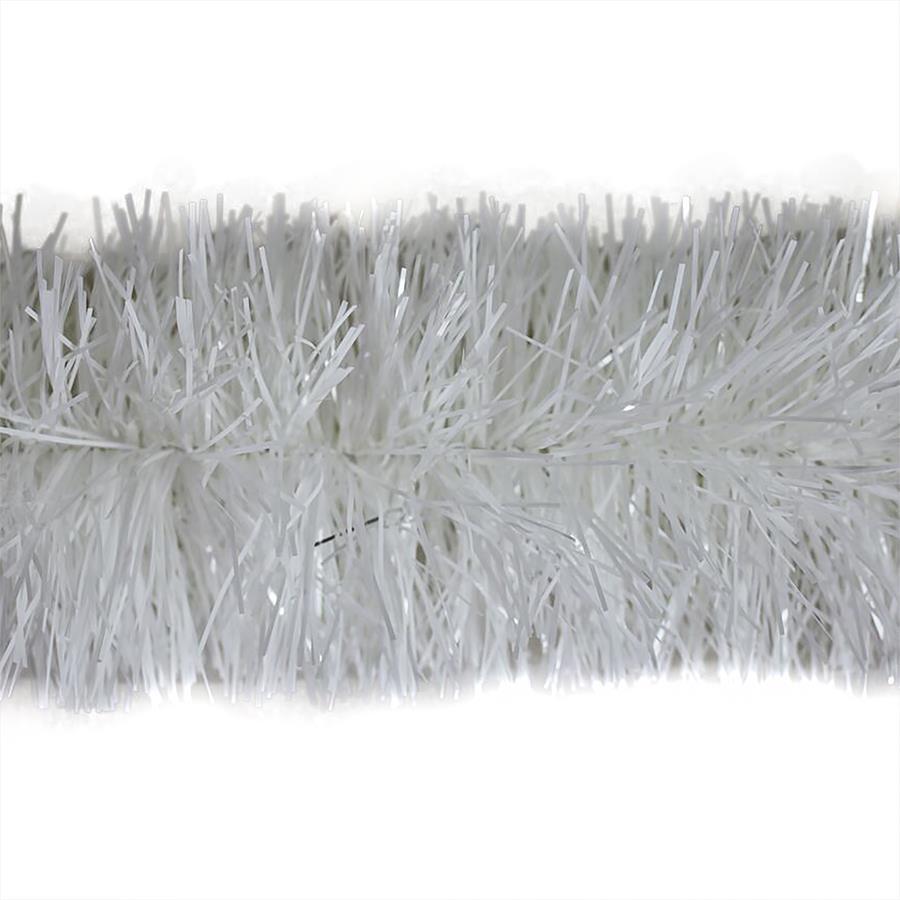 200m WHITE Christmas Tinsel 100mm wide
