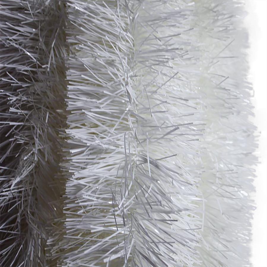 200m WHITE Christmas Tinsel 100mm wide