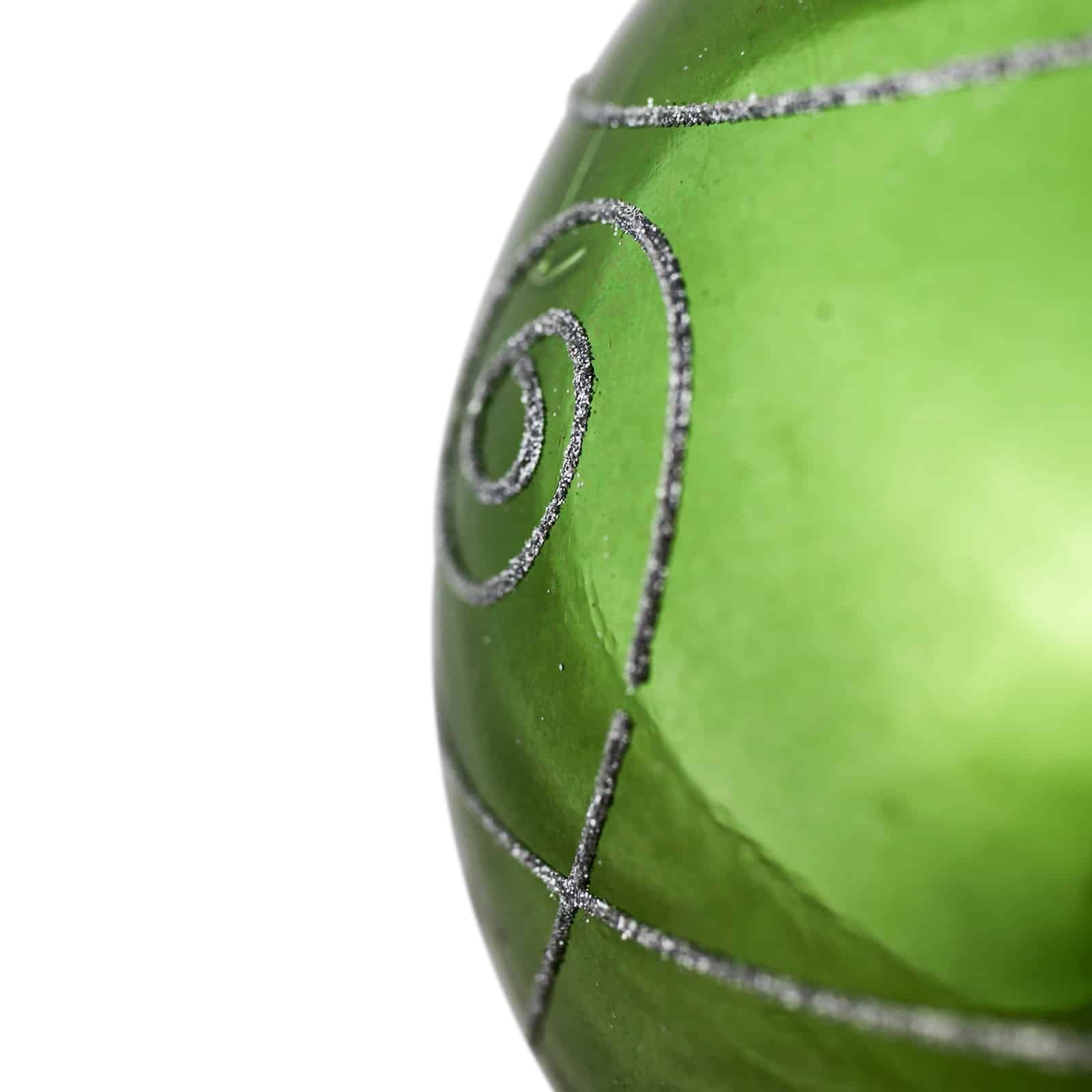 200mm Christmas Decorative Swirl Bauble Green