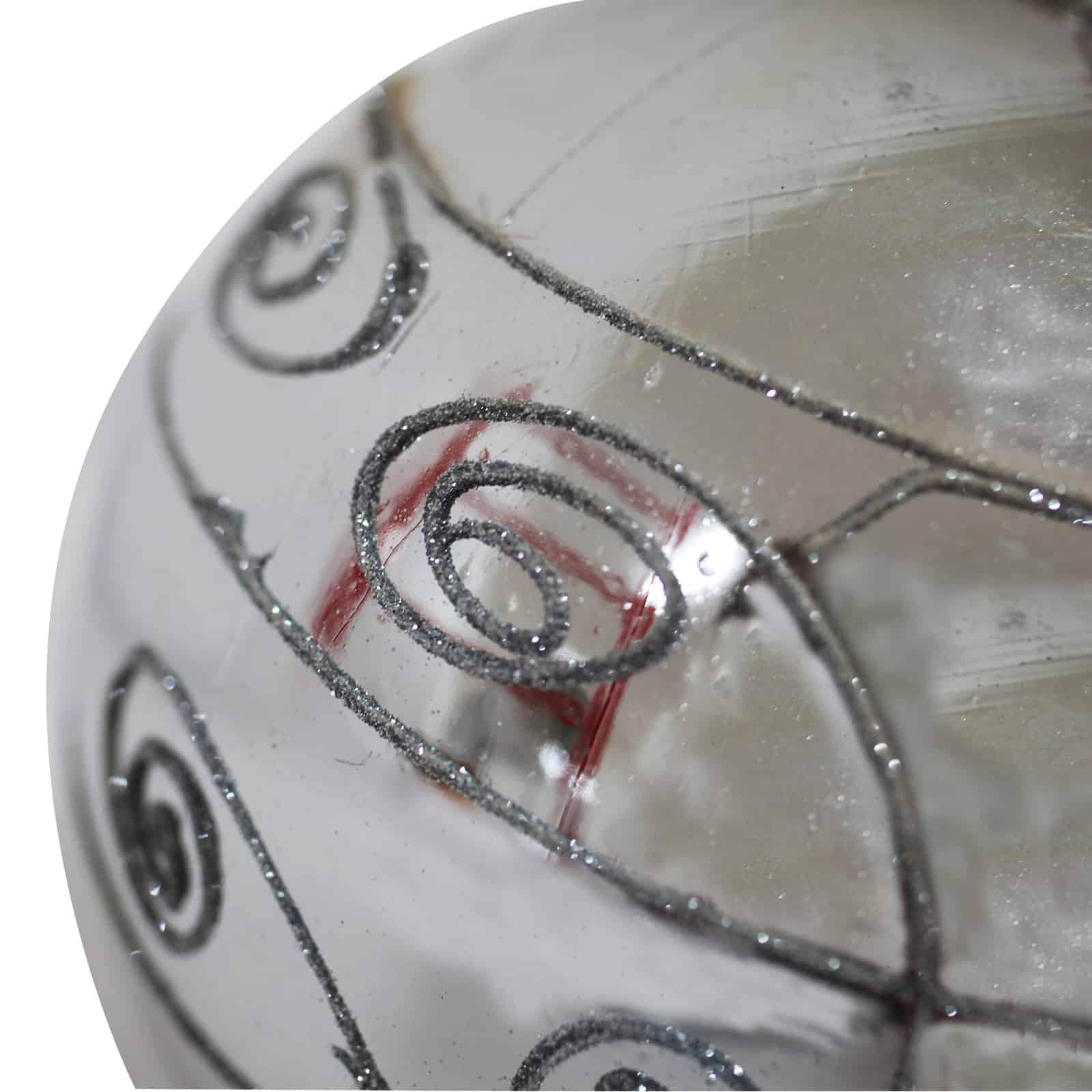 200mm Christmas Decorative Swirl Bauble Silver