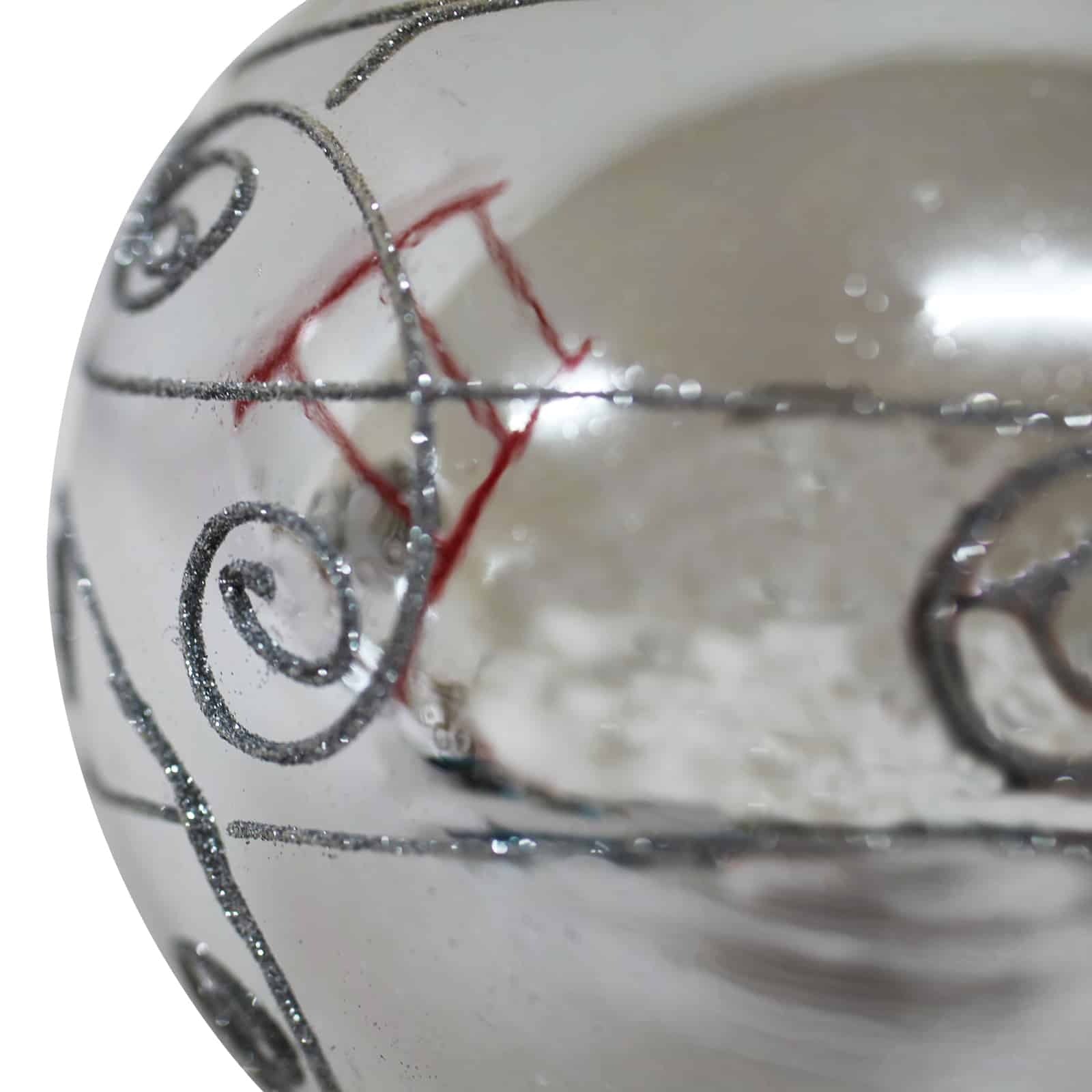 200mm Christmas Decorative Swirl Bauble Silver