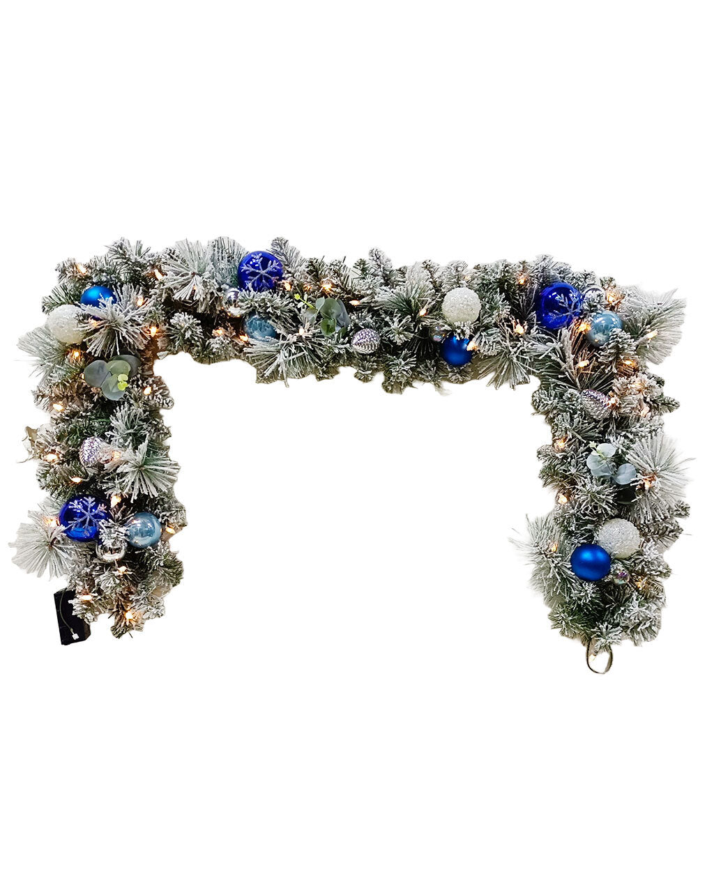 Winter Grace Pre-Decorated Flocked Pre-Lit Garland 1.8m