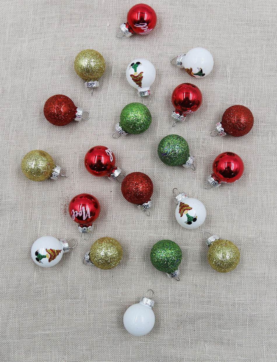 25mm Glass Christmas Modern Baubles 20 Pack