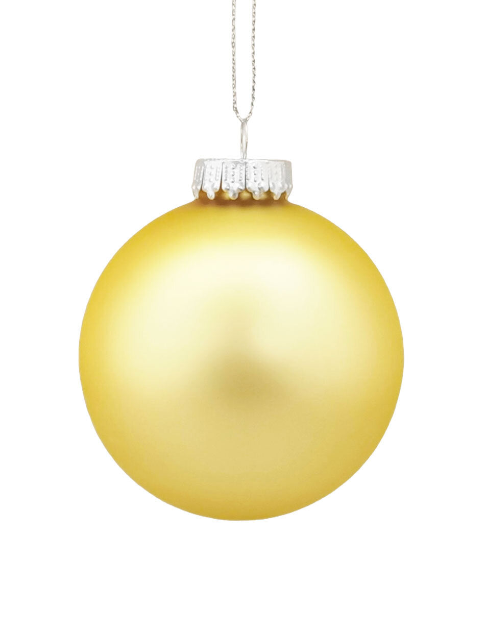 Soft Lemon Matt Single Glass Christmas Bauble