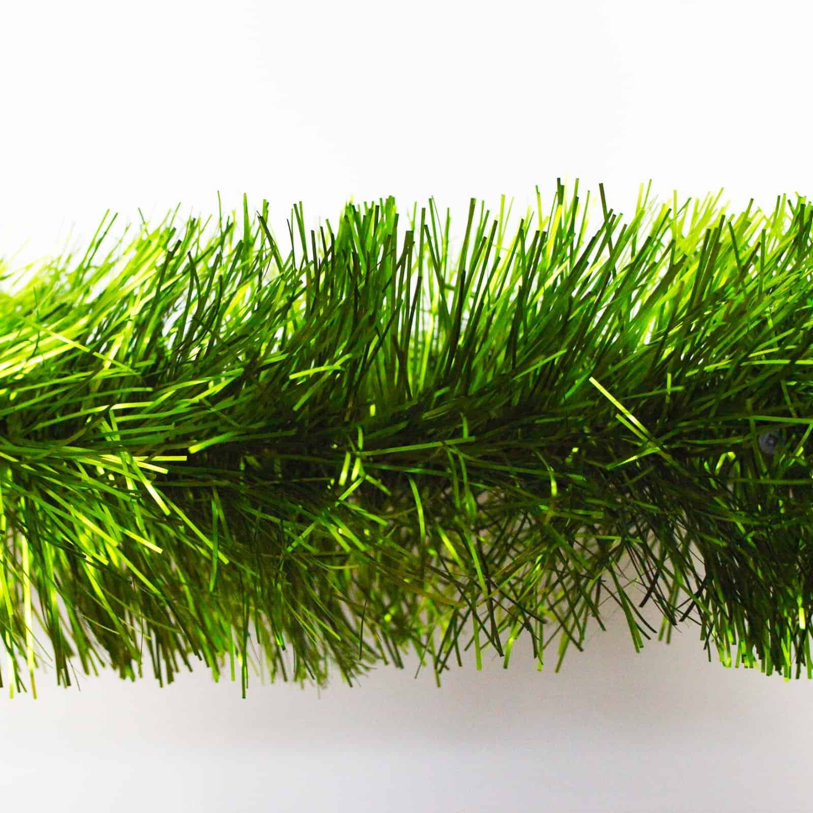 25m APPLE GREEN Christmas Tinsel 150mm wide