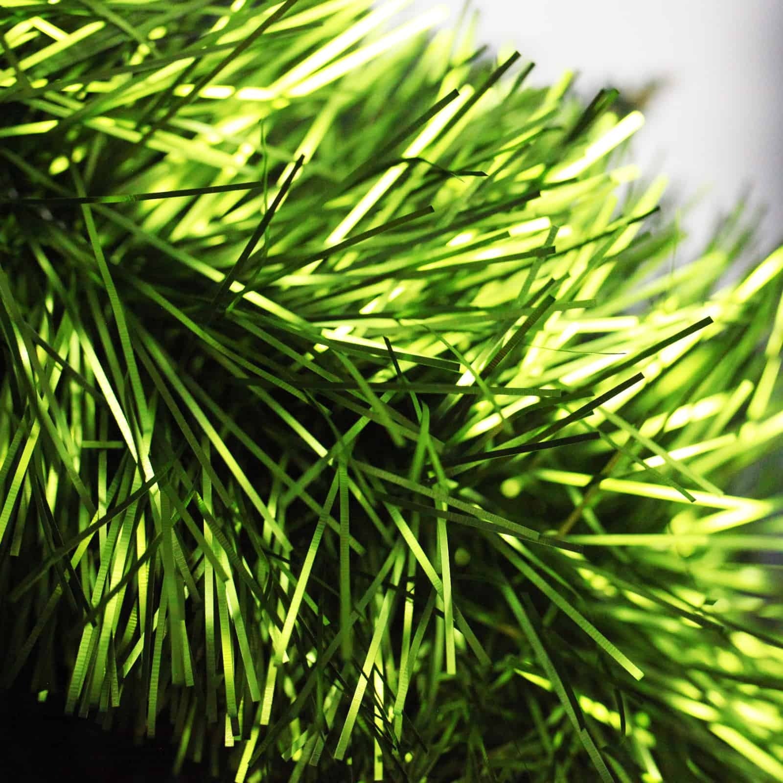 25m APPLE GREEN Christmas Tinsel 150mm wide