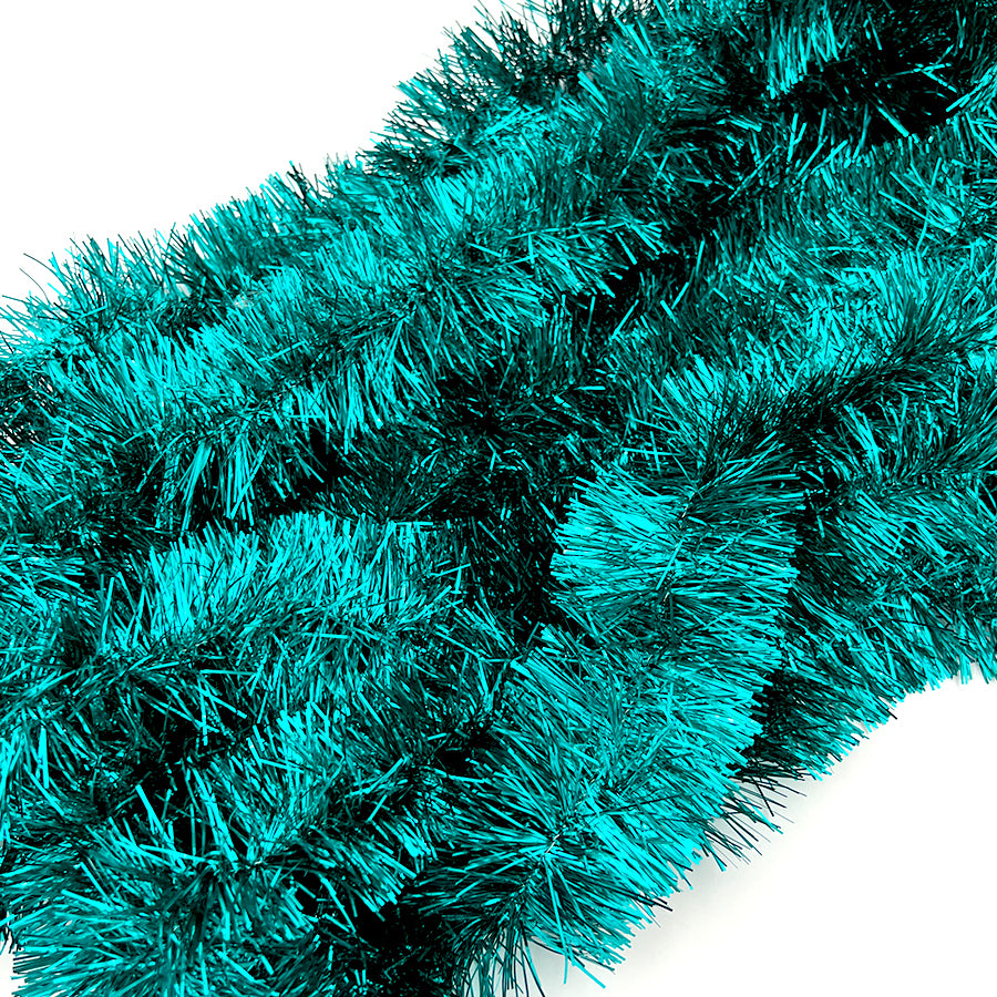 25m AQUA MARINE Christmas Tinsel 100mm wide