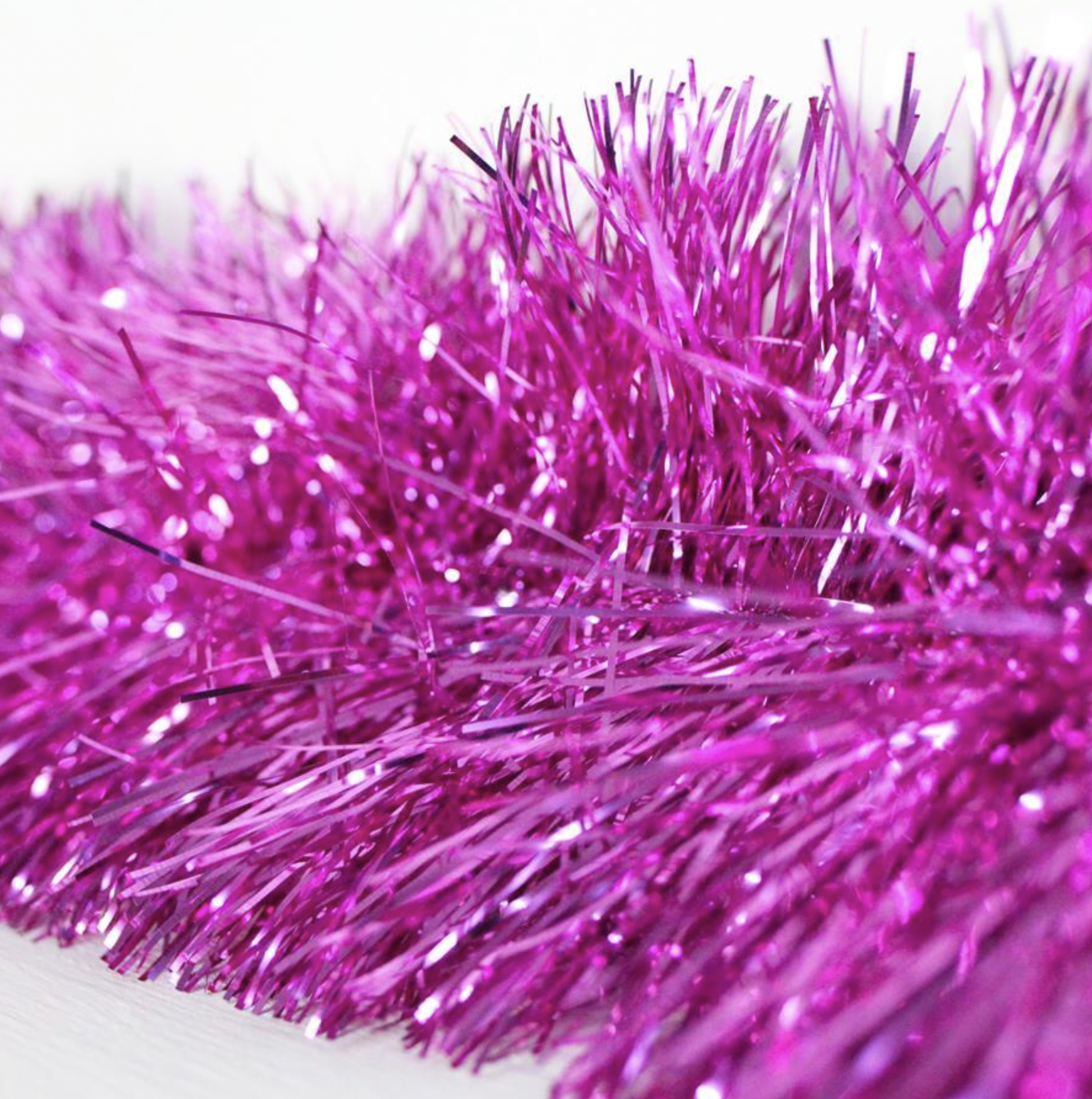 25m BARBIE PINK Christmas Tinsel 100mm wide