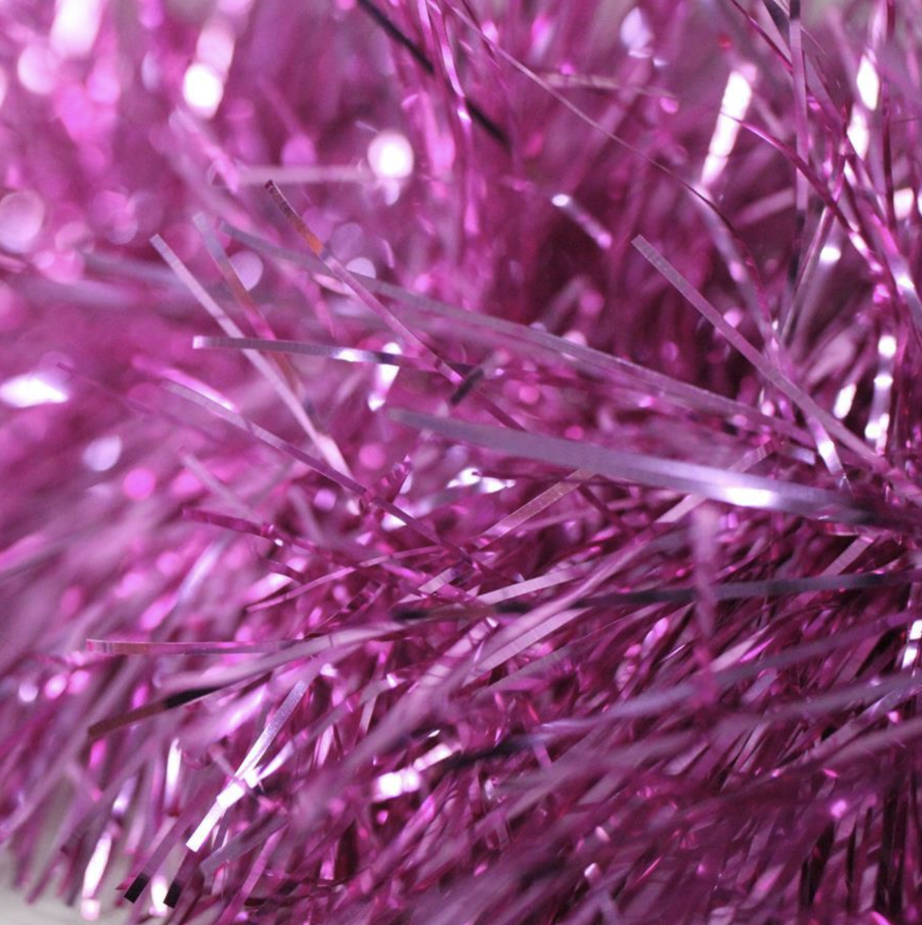 25m BARBIE PINK Christmas Tinsel 100mm wide