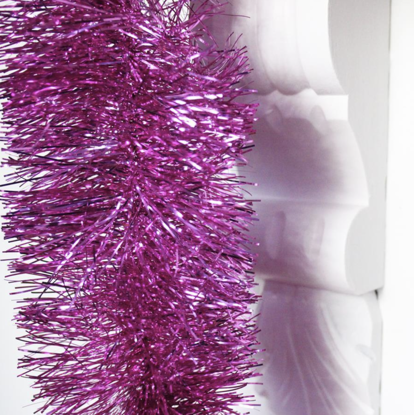 25m BARBIE PINK Christmas Tinsel 100mm wide