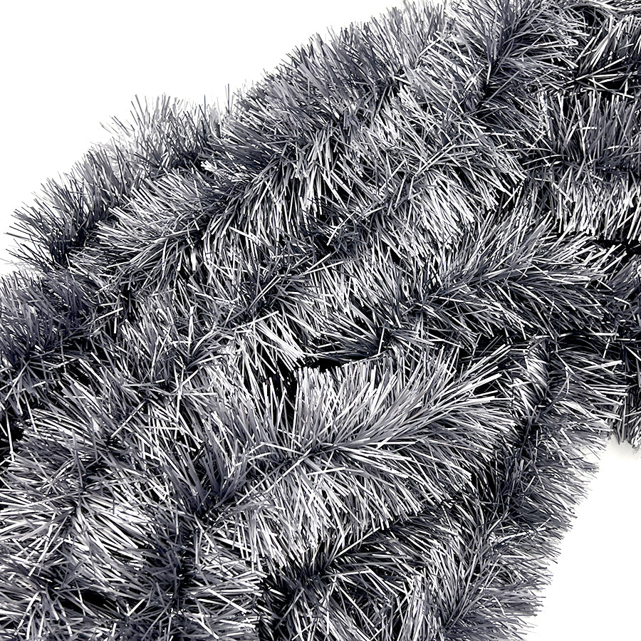 25m FROSTED SILVER Christmas Tinsel 100mm wide