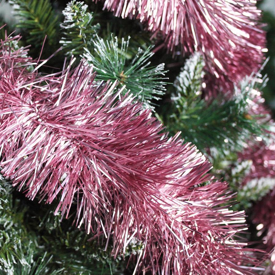 25m FROSTED PINK Christmas Tinsel 75mm wide