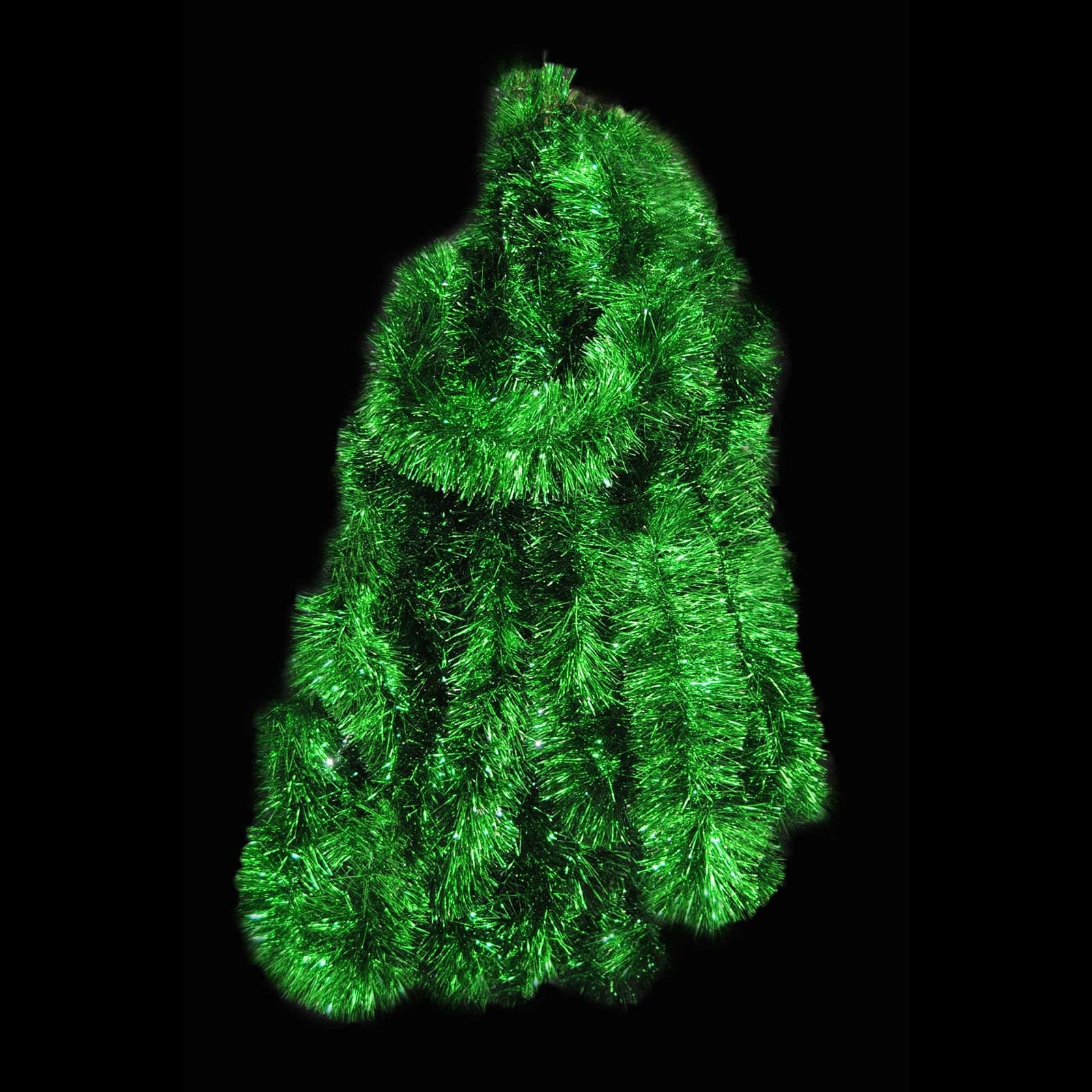 25m GREEN Christmas Tinsel 150mm wide