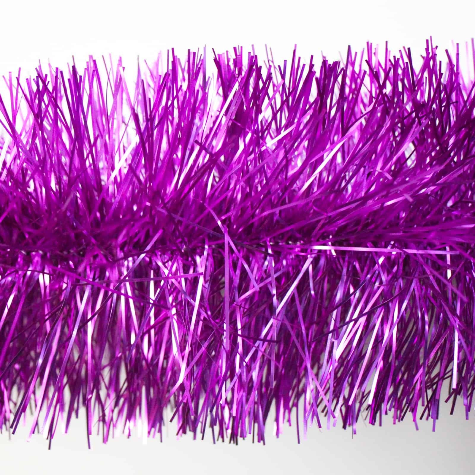 25m MID PURPLE Christmas Tinsel 100mm wide