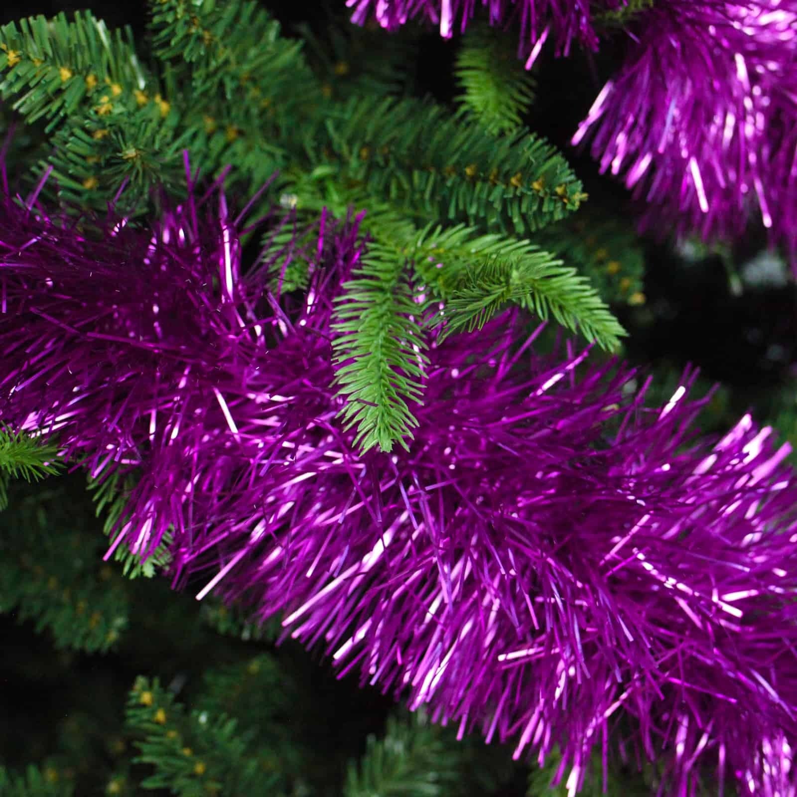 25m MID PURPLE Christmas Tinsel 100mm wide
