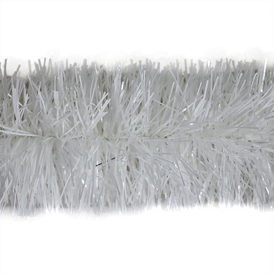 25m WHITE Christmas Tinsel 100mm wide