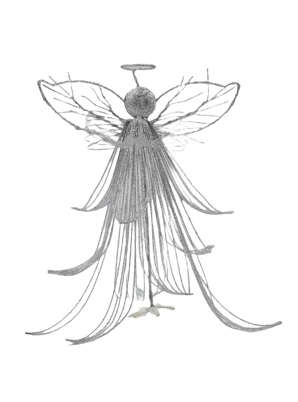 SILVER Glitter Angel 200mm