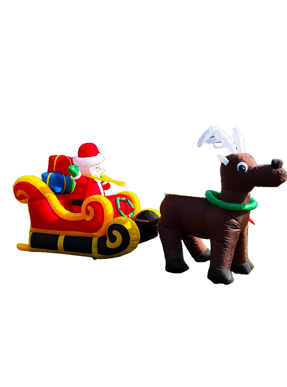 3.4m Santa Sleigh and Reindeer Inflatable
