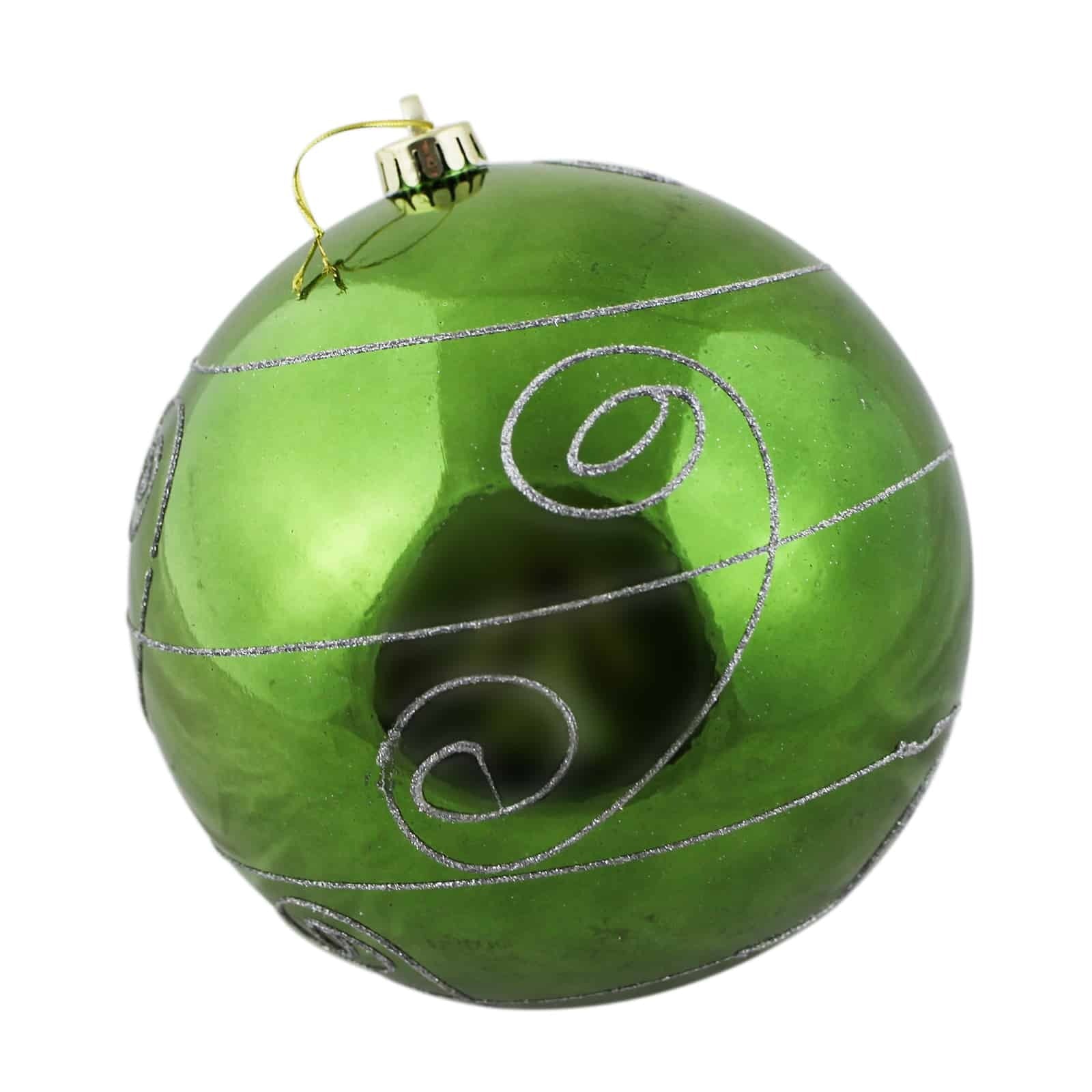 300mm Christmas Decorative Swirl Bauble Green 1 Ball