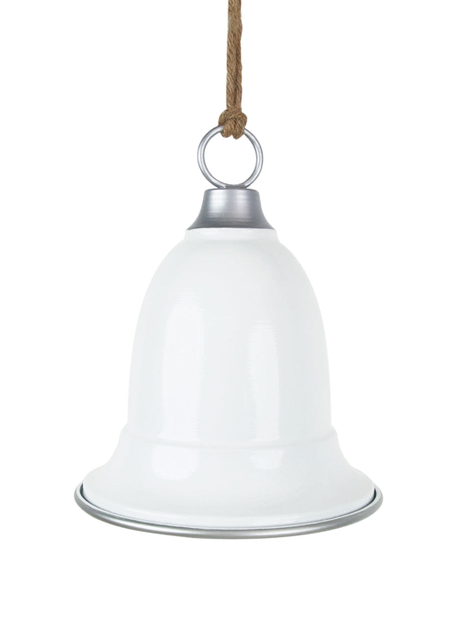 White Bell with Silver Top and Rim