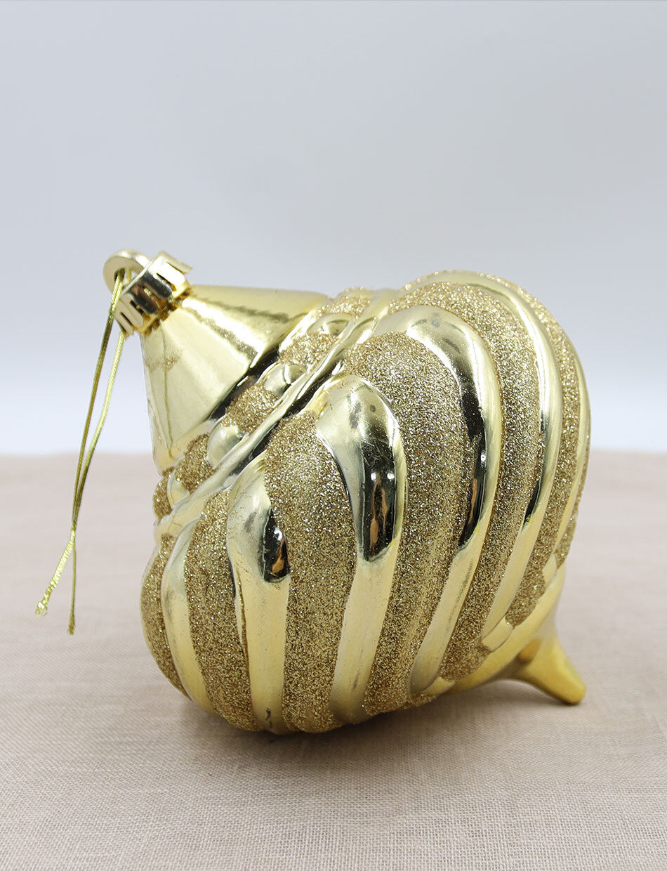 Gold Onion Shaped Christmas Baubles 150mm