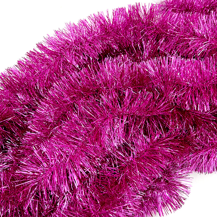 50m BARBIE PINK Christmas Tinsel 150mm wide