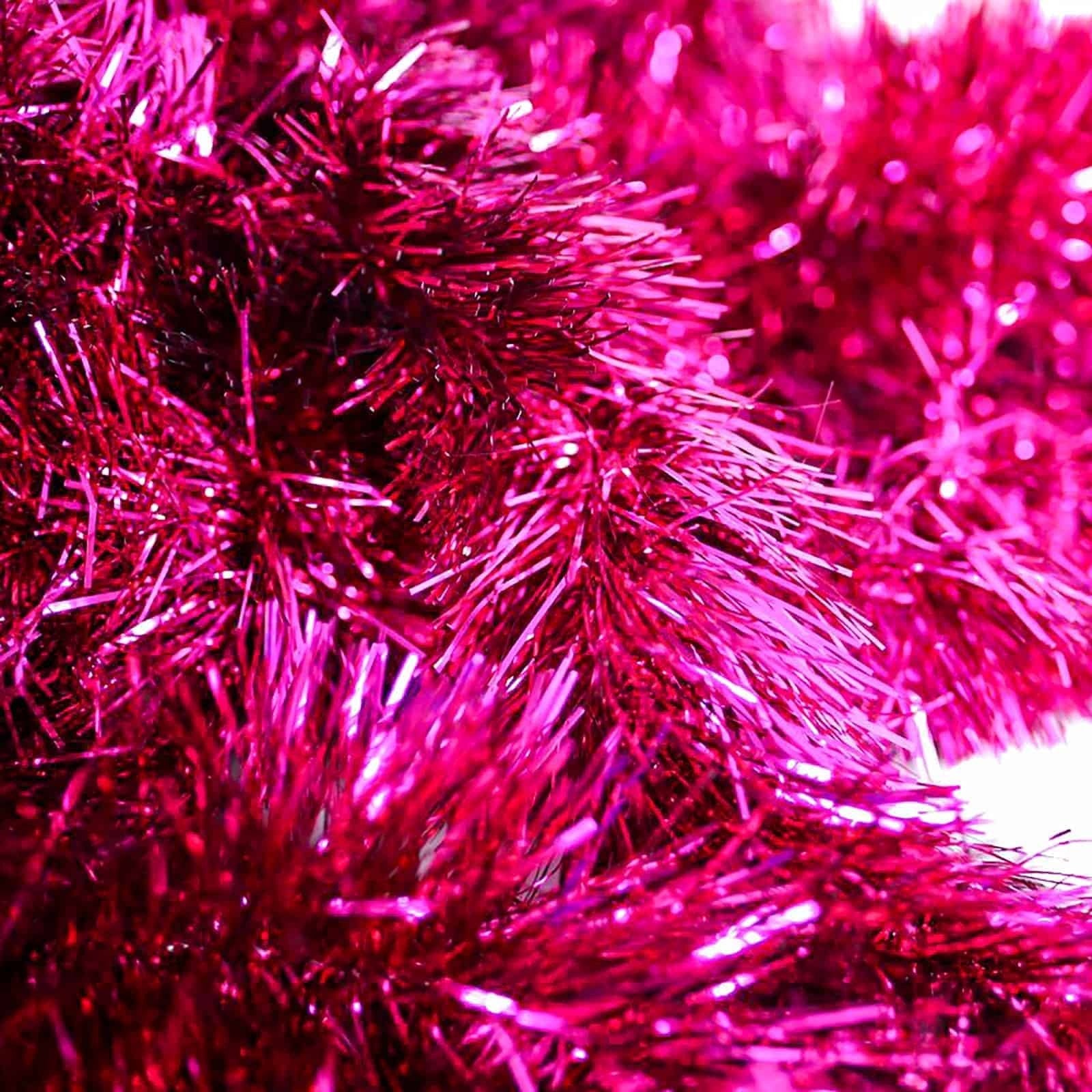 50m HOT PINK Christmas Tinsel 150mm wide