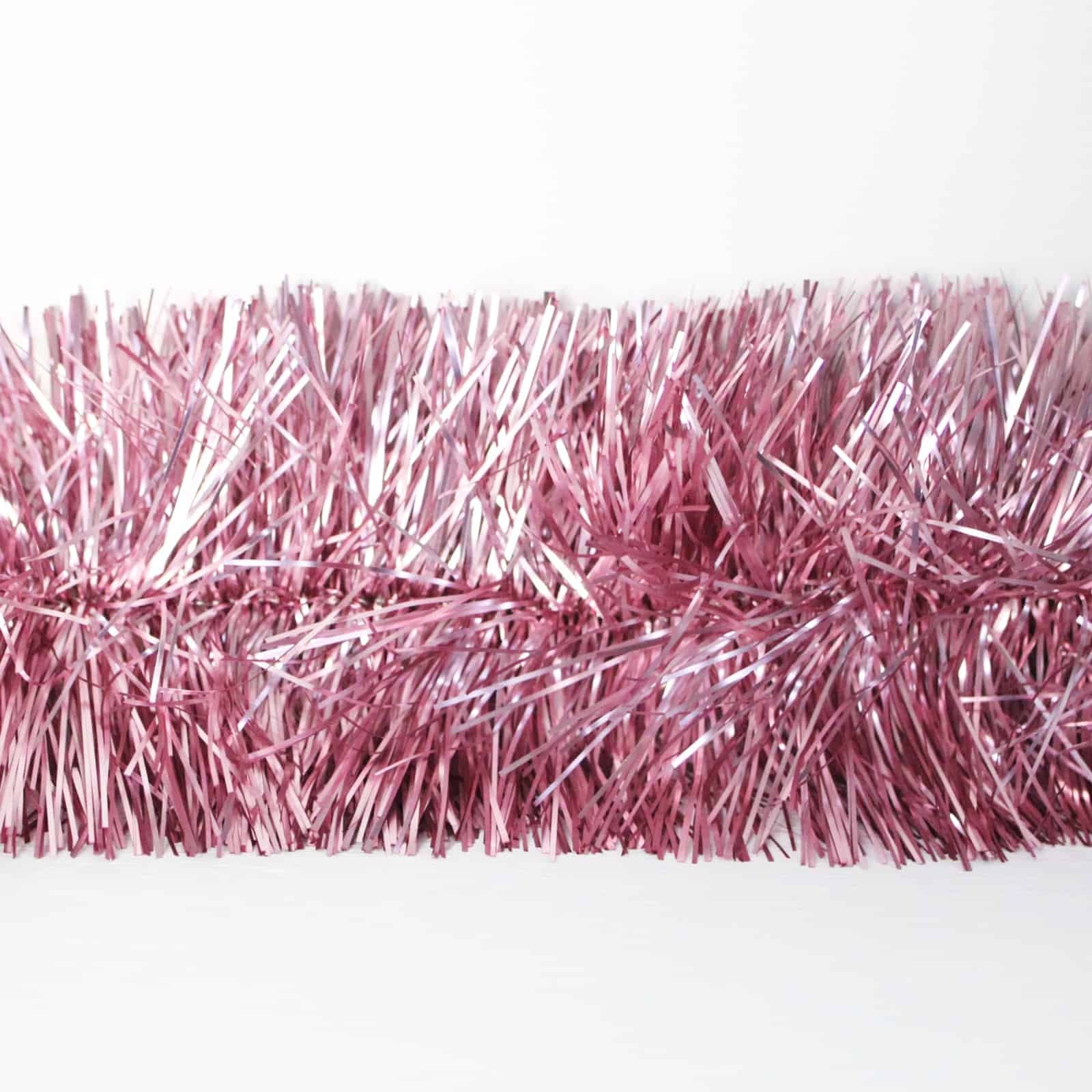50m  FROSTED PINK Christmas Tinsel 100mm wide