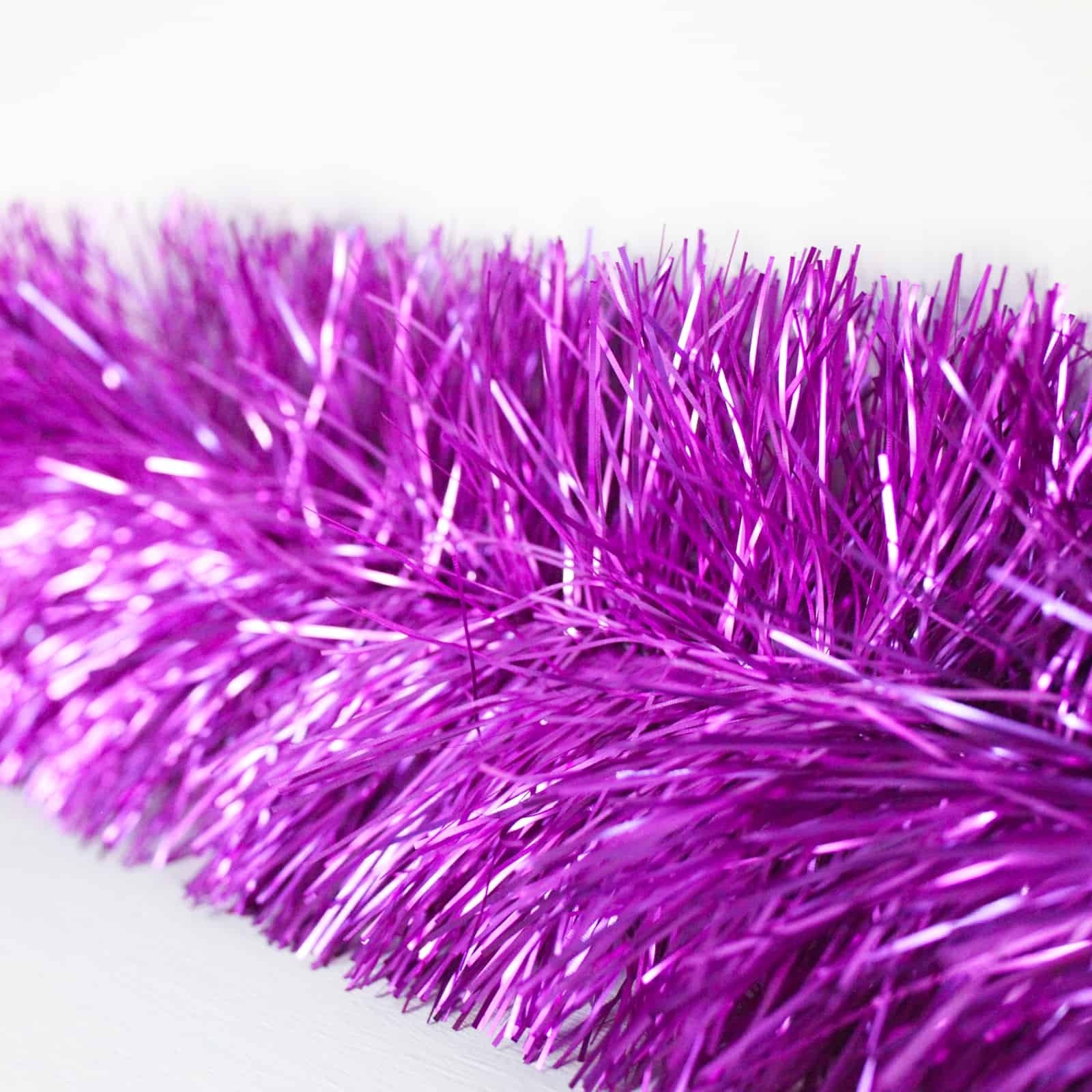 50M MID PURPLE Christmas Tinsel 150mm wide