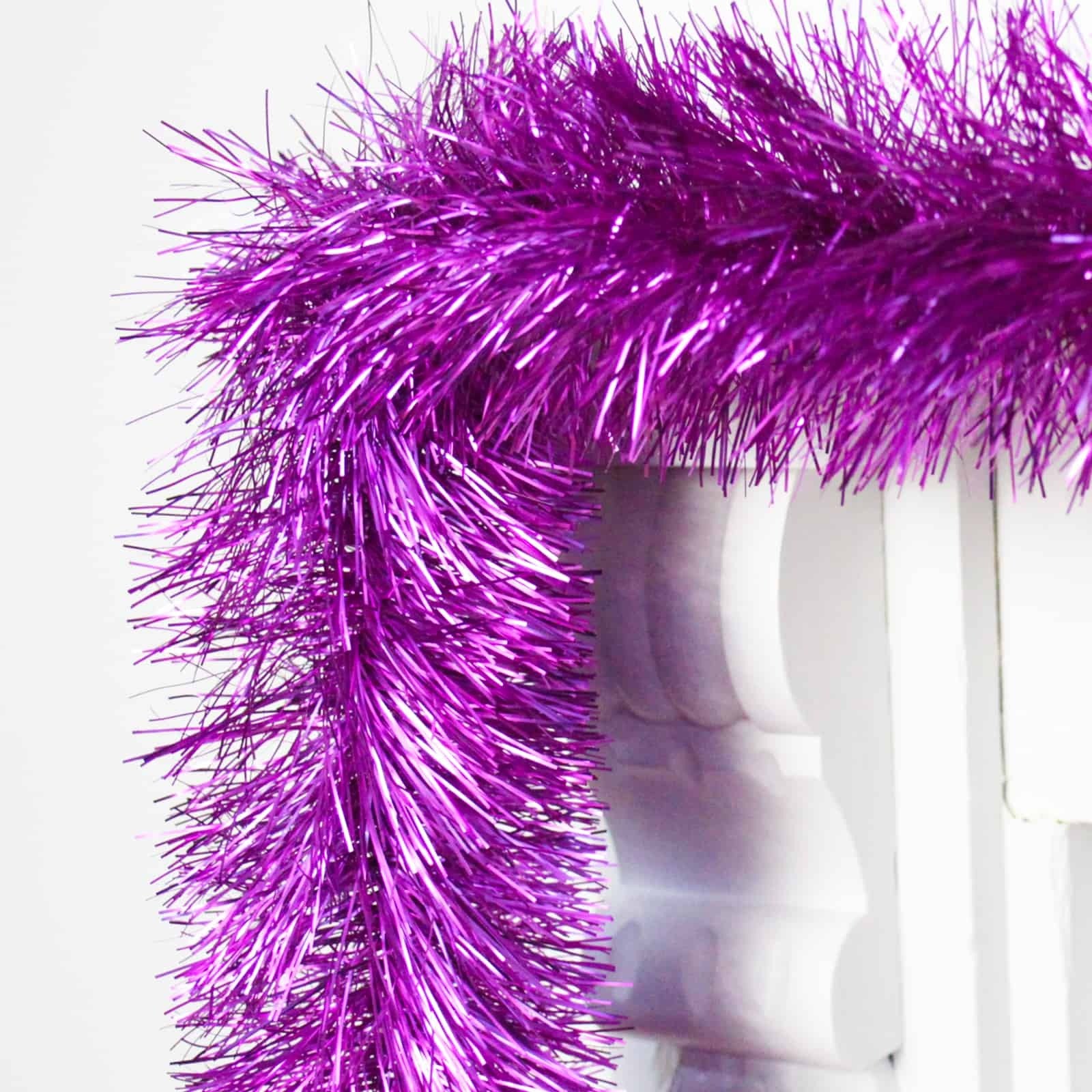 50M MID PURPLE Christmas Tinsel 150mm wide