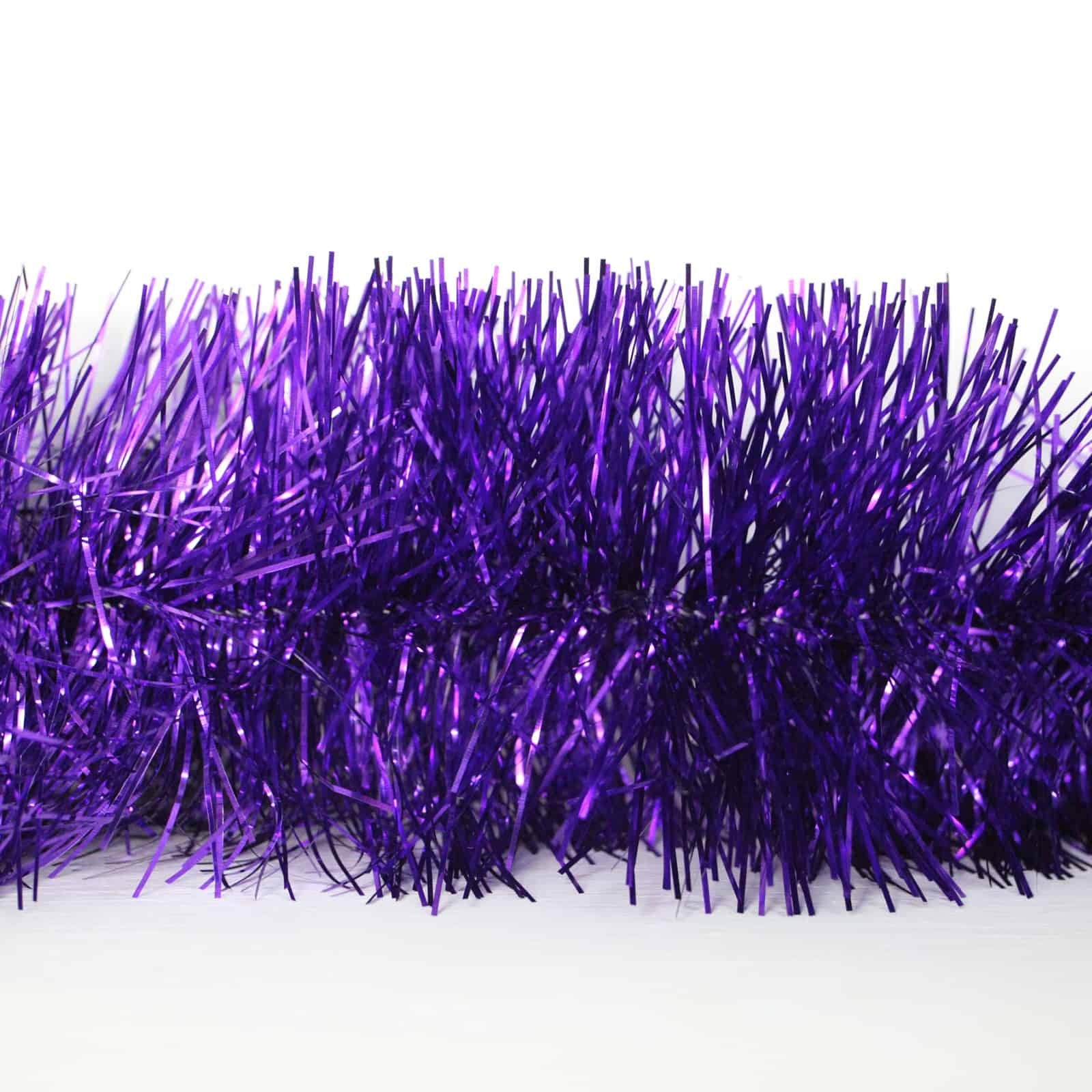50m PURPLE Christmas Tinsel 150mm wide