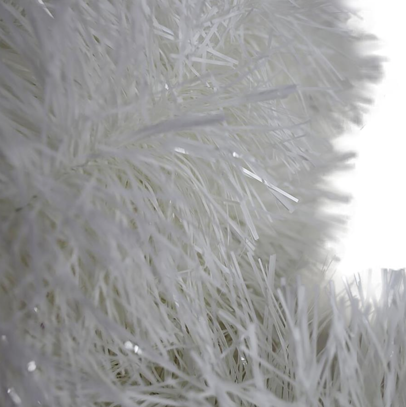 50m WHITE Christmas Tinsel 200mm wide