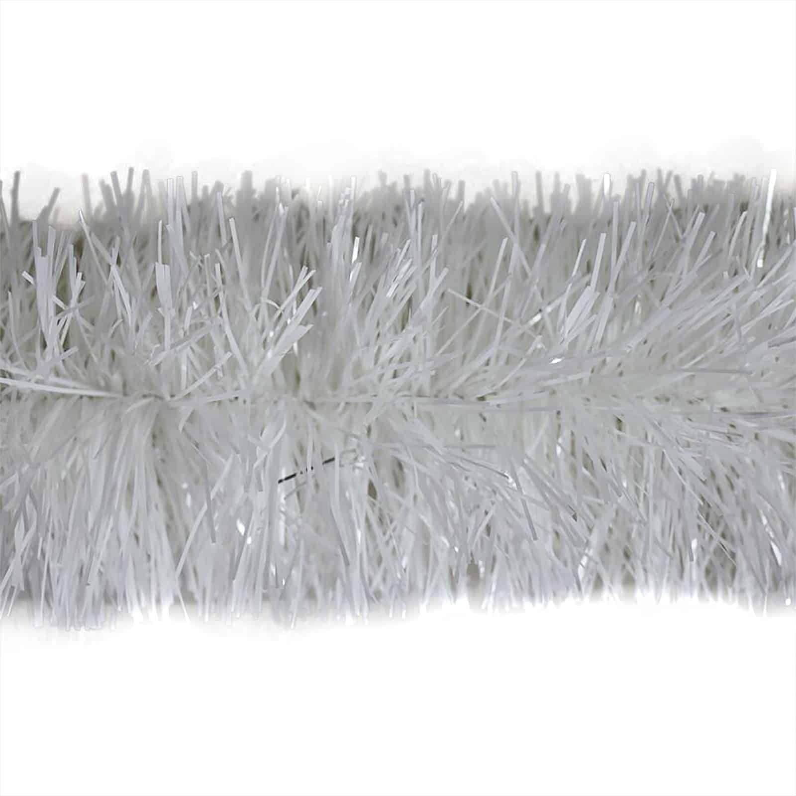 50m WHITE Christmas Tinsel 150mm wide