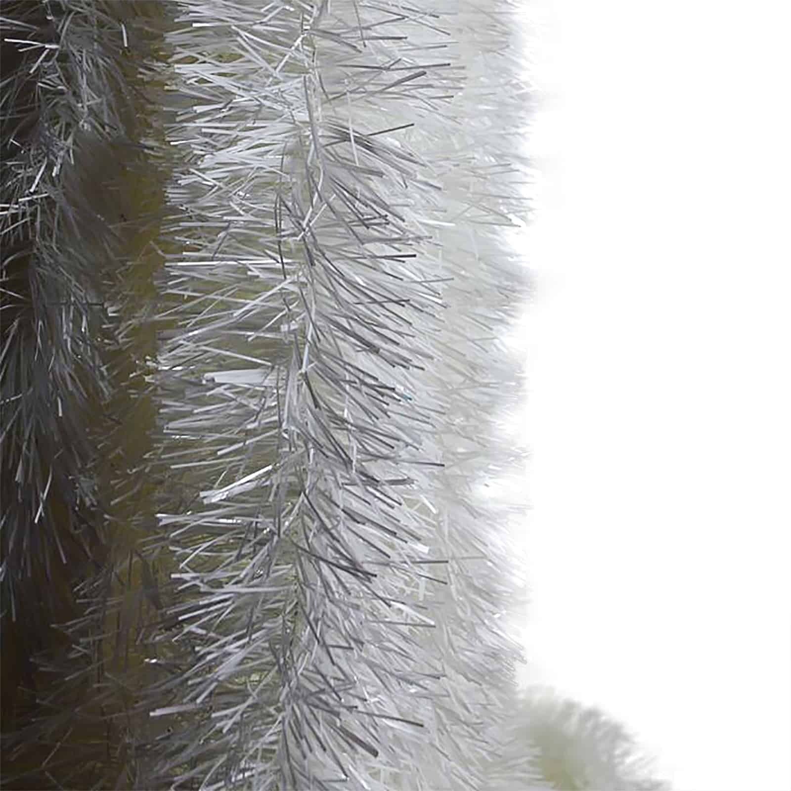 50m WHITE Christmas Tinsel 150mm wide
