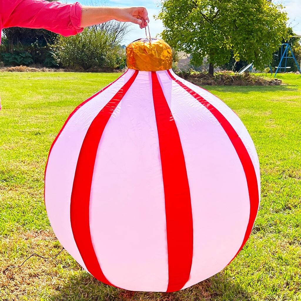 500mm Christmas Bauble Inflatable Red And White