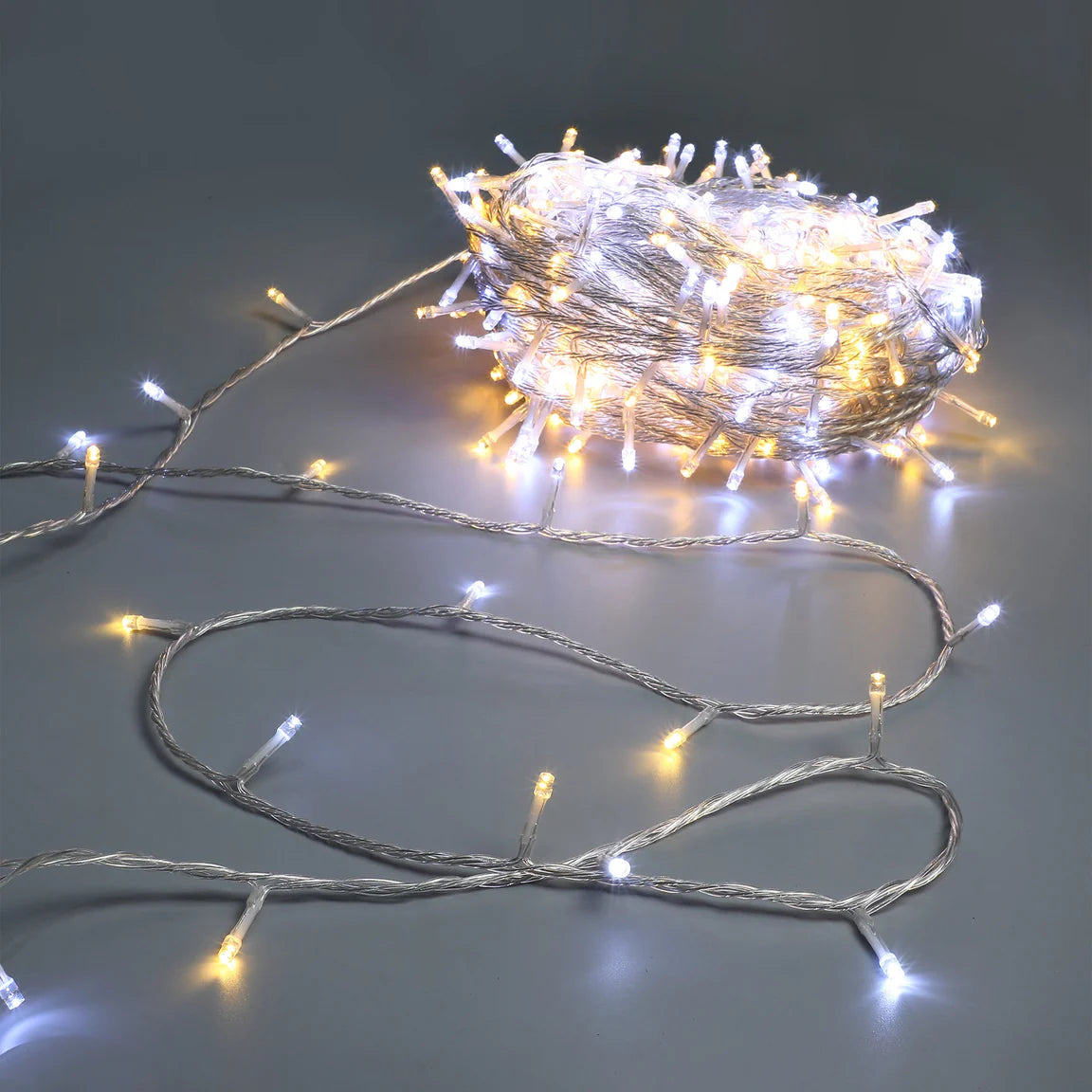 520 LED Fairy Light Chain - Clear Cable Warm White / White