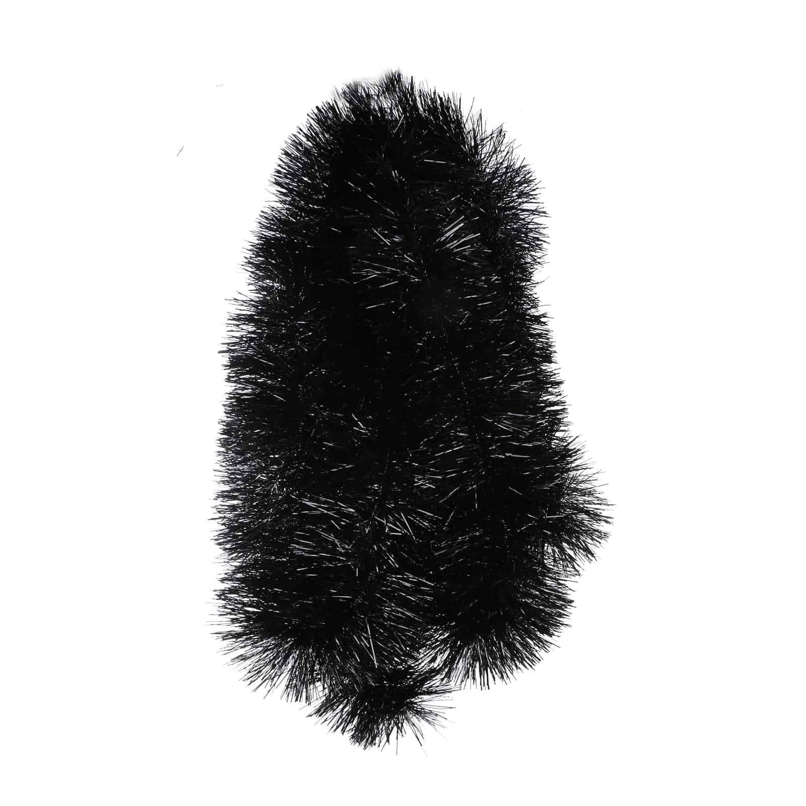 5m BLACK Christmas Tinsel 100mm wide