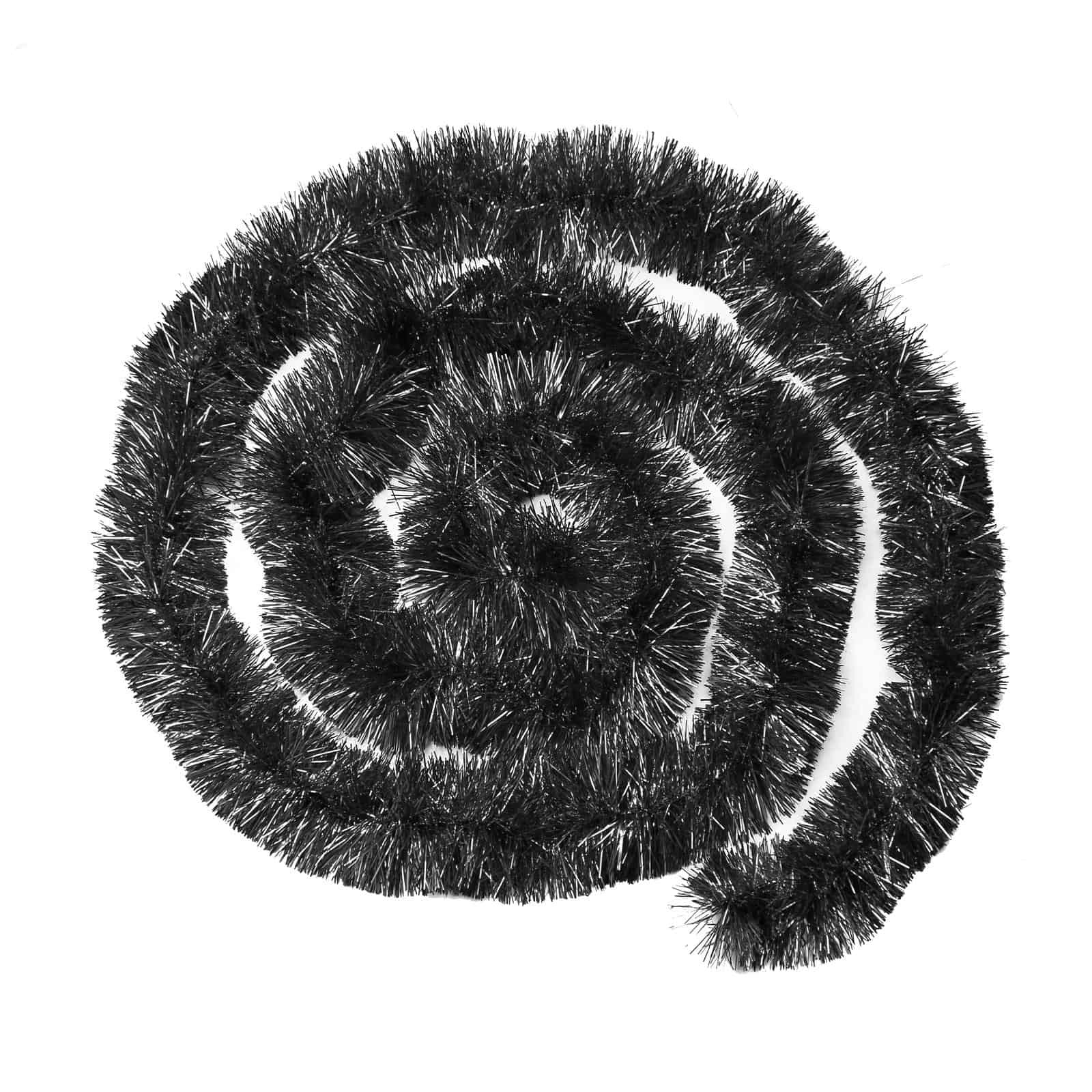 5m BLACK Christmas Tinsel 100mm wide