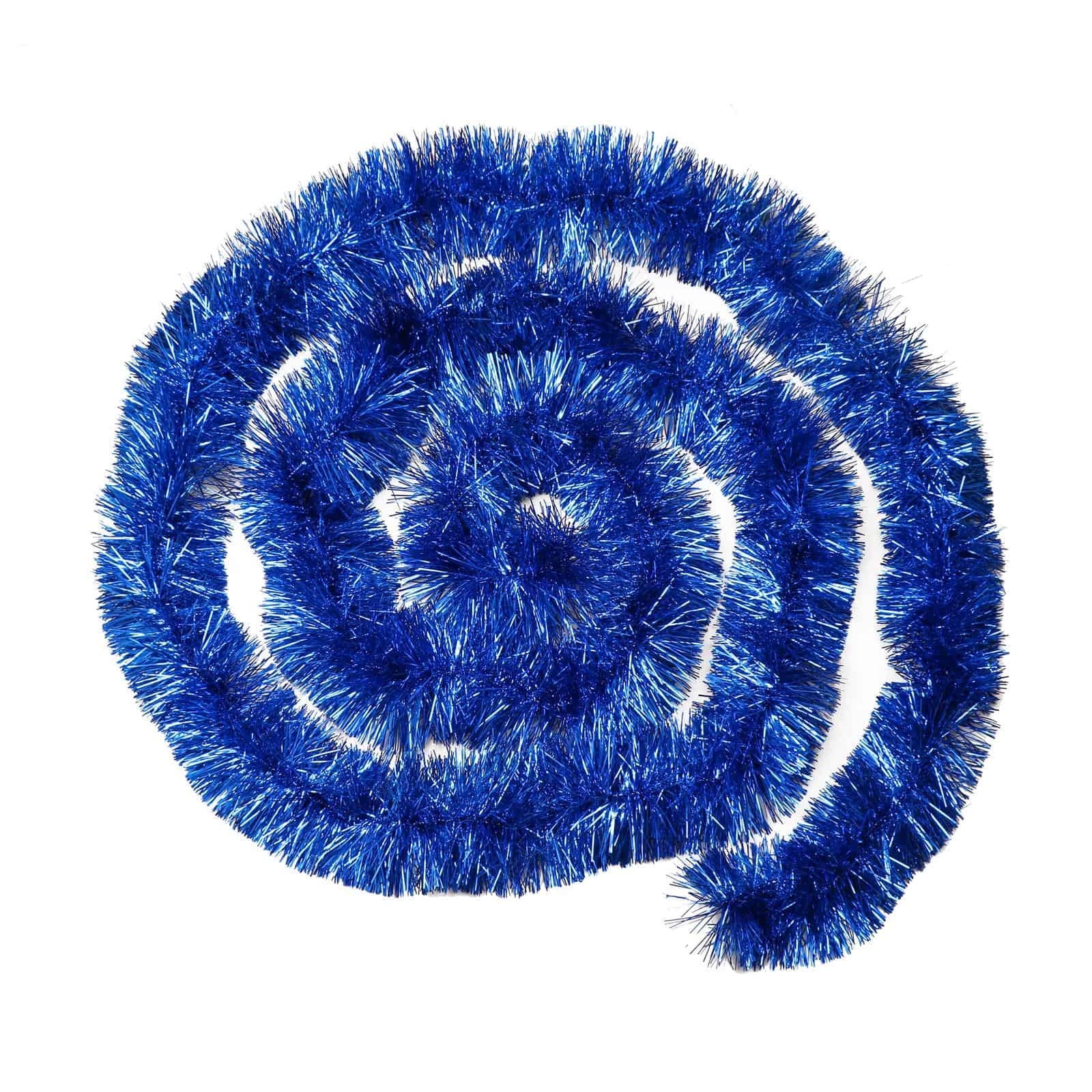 5m MID BLUE Christmas Tinsel  100mm wide