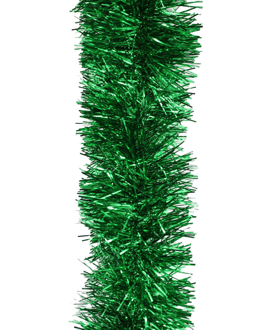 5m GREEN Christmas Tinsel 75mm wide