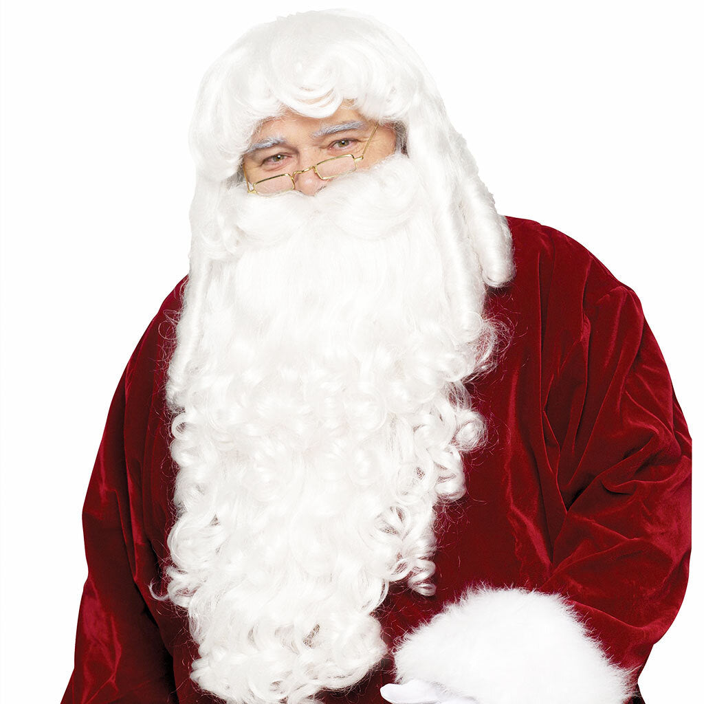 Super Deluxe Santa Wig, Beard Set